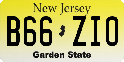 NJ license plate B66ZIO