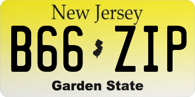 NJ license plate B66ZIP