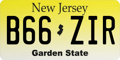 NJ license plate B66ZIR