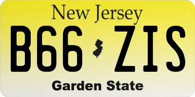 NJ license plate B66ZIS