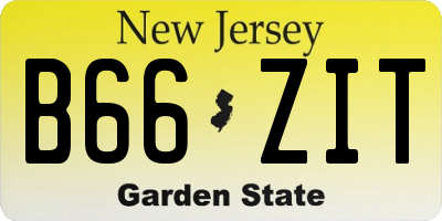 NJ license plate B66ZIT