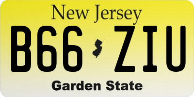 NJ license plate B66ZIU