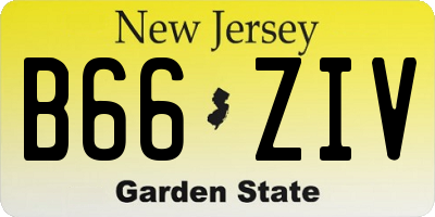 NJ license plate B66ZIV