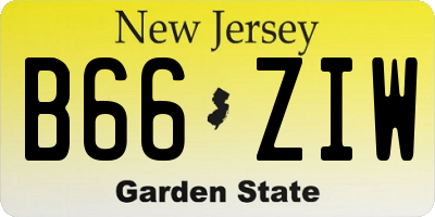 NJ license plate B66ZIW