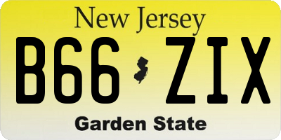 NJ license plate B66ZIX