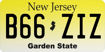 NJ license plate B66ZIZ