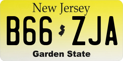 NJ license plate B66ZJA