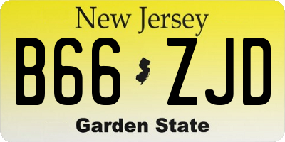NJ license plate B66ZJD