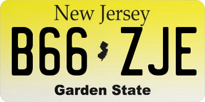 NJ license plate B66ZJE