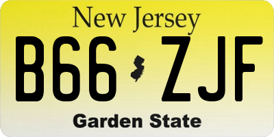 NJ license plate B66ZJF