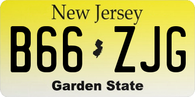 NJ license plate B66ZJG