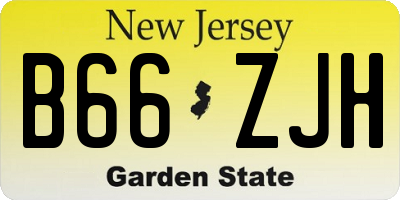 NJ license plate B66ZJH