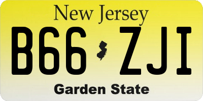 NJ license plate B66ZJI