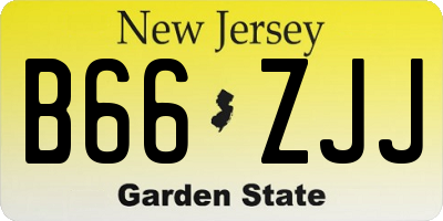 NJ license plate B66ZJJ