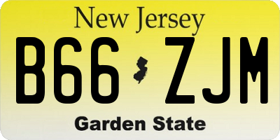 NJ license plate B66ZJM