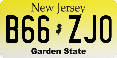 NJ license plate B66ZJO