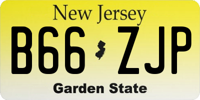 NJ license plate B66ZJP