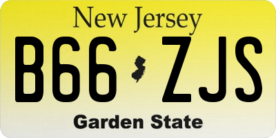 NJ license plate B66ZJS