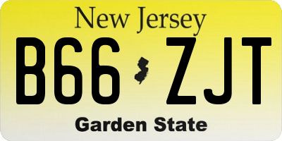 NJ license plate B66ZJT