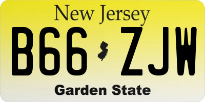 NJ license plate B66ZJW