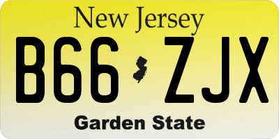 NJ license plate B66ZJX