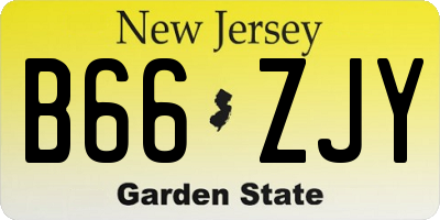 NJ license plate B66ZJY