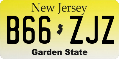NJ license plate B66ZJZ