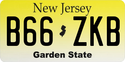 NJ license plate B66ZKB