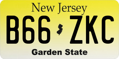 NJ license plate B66ZKC