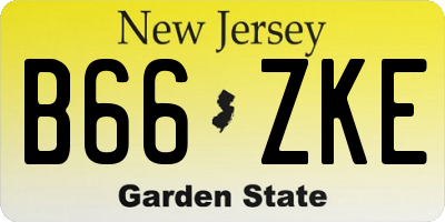 NJ license plate B66ZKE
