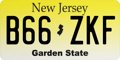 NJ license plate B66ZKF