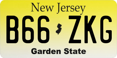 NJ license plate B66ZKG