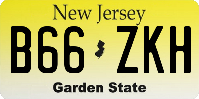 NJ license plate B66ZKH