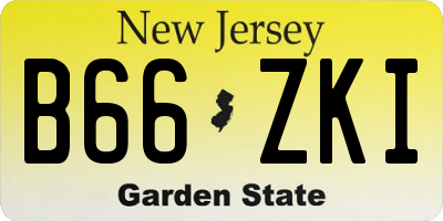 NJ license plate B66ZKI