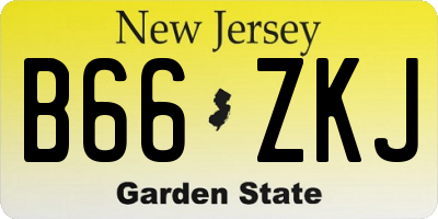 NJ license plate B66ZKJ