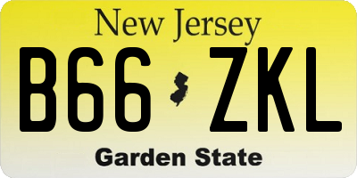 NJ license plate B66ZKL