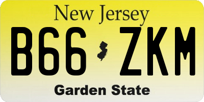NJ license plate B66ZKM