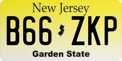 NJ license plate B66ZKP