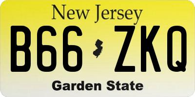 NJ license plate B66ZKQ