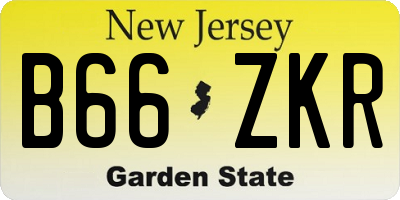 NJ license plate B66ZKR