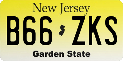 NJ license plate B66ZKS