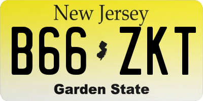 NJ license plate B66ZKT