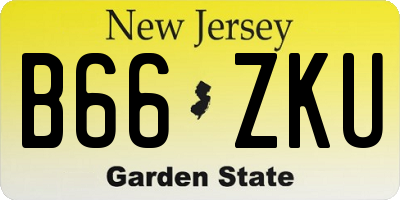 NJ license plate B66ZKU