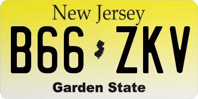 NJ license plate B66ZKV