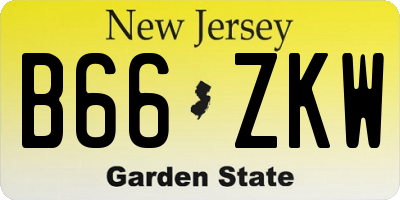 NJ license plate B66ZKW