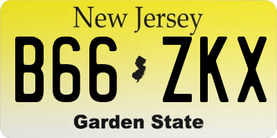NJ license plate B66ZKX