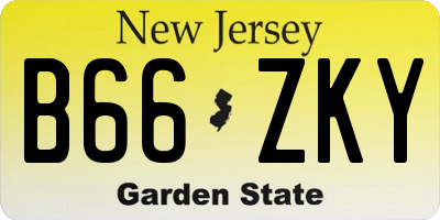 NJ license plate B66ZKY
