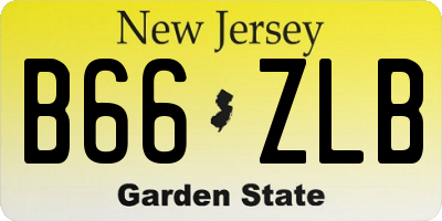 NJ license plate B66ZLB