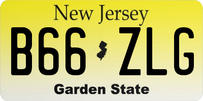NJ license plate B66ZLG