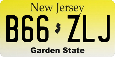 NJ license plate B66ZLJ
